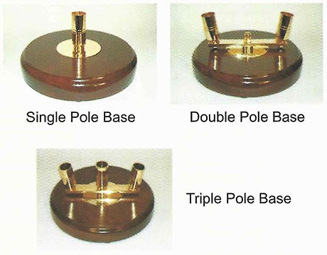 Circular wood bases to take, 1 pole