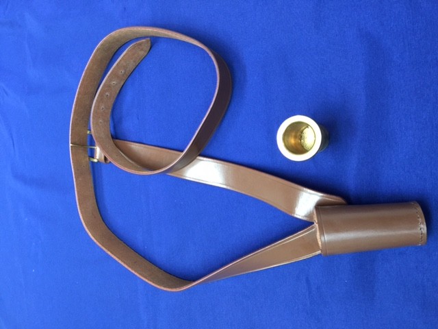 Leather carrier including brass bucket insert