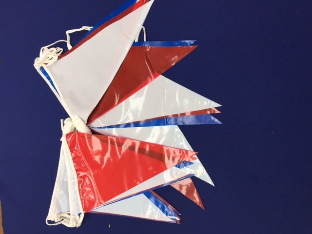 Streamer : 10m line with 24 12"x8" pvc pennants to a line